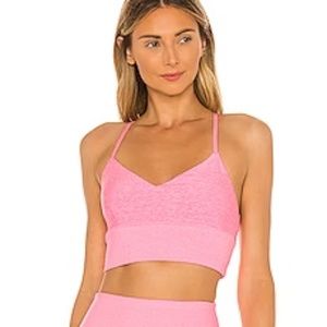 Alo Yoga Alosoft Lavish Sports Bra in Macaron Pink Heather